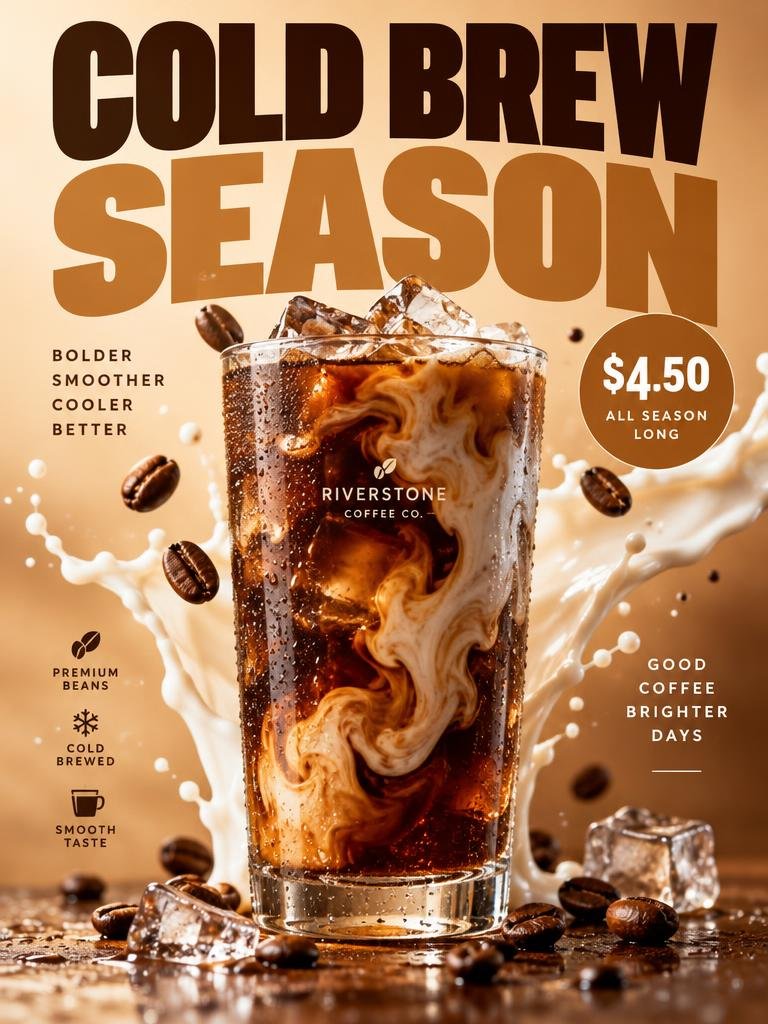 Coffee brand poster AI poster example