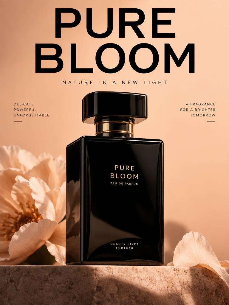 Luxury perfume poster AI poster example